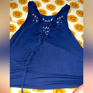 Lace up back tank top!!